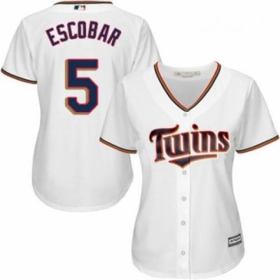 Womens Majestic Minnesota Twins 5 Eduardo Escobar Authentic White Home Cool Base MLB Jersey