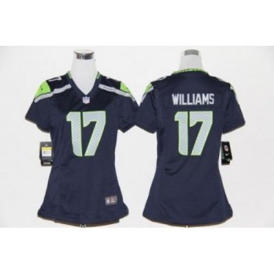 Women Nike Seattle Seahawks 17# Mike Williams Blue Nike NFL Jerseys