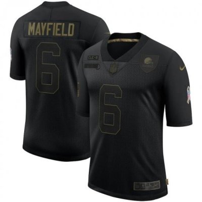 Men's Cleveland Browns #6 Baker Mayfield Black Nike 2020 Salute To Service Limited Jersey