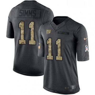 Mens Nike NeW York Giants 11 Phil Simms Limited Black 2016 Salute to Service NFL Jersey