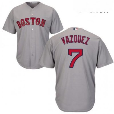 Mens Majestic Boston Red Sox 7 Christian Vazquez Replica Grey Road Cool Base MLB Jersey