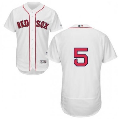 Mens Majestic Boston Red Sox 5 Nomar Garciaparra White Home Flex Base Authentic Collection MLB Jersey