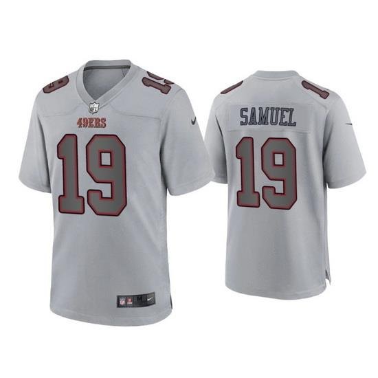 Men San Francisco 49ers 19 Deebo Samuel Grey Atmosphere Fashion Stitched Game Jersey