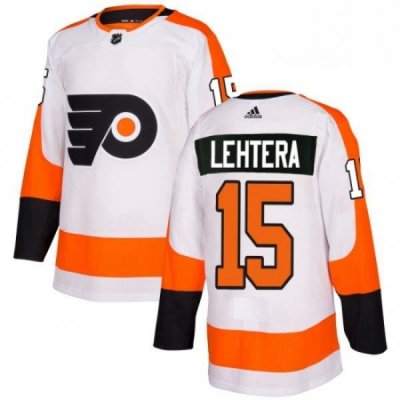 Mens Adidas Philadelphia Flyers 15 Jori Lehtera Authentic White Away NHL Jersey