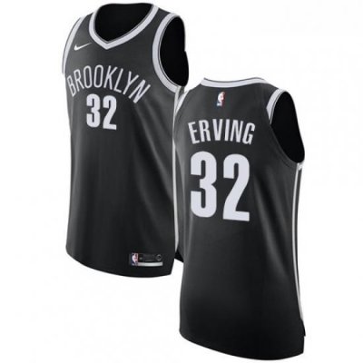 Womens Nike Brooklyn Nets 32 Julius Erving Authentic Black Road NBA Jersey Icon Edition