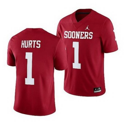 Oklahoma Sooners Jalen Hurts Crimson College Football Men Jersey