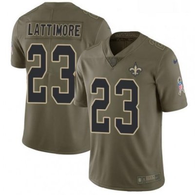 Youth Nike New Orleans Saints 23 Marshon Lattimore Limited Olive 2017 Salute to Service NFL Jersey