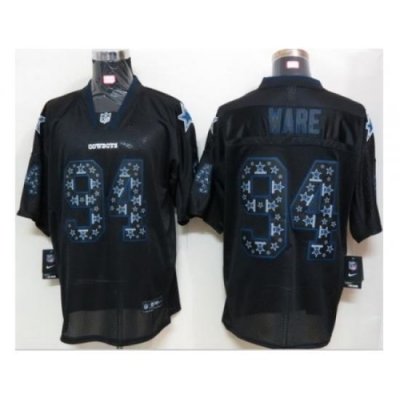 Nike Dallas Cowboys 94 DeMarcus Ware Black Elite Lights Out Number With Team Logo NFL Jersey