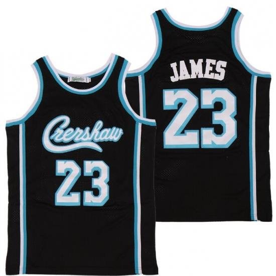 Men Lakers 23 Lebron James Black Crenshaw Editon Jersey