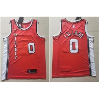 Blazers 0 Damian Lillard Red Nike Swingman Jersey