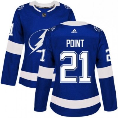 Womens Adidas Tampa Bay Lightning 21 Brayden Point Authentic Royal Blue Home NHL Jersey