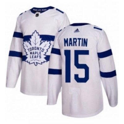 Youth Adidas Toronto Maple Leafs 15 Matt Martin Authentic White 2018 Stadium Series NHL Jersey