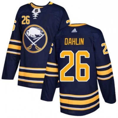 Mens Adidas Buffalo Sabres 26 Rasmus Dahlin Authentic Navy Blue Home NHL Jersey