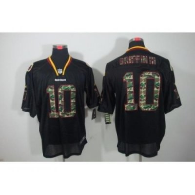 Nike Washington Redskins 10 Robert Griffin III Black Elite Lights Out Camo Number NFL Jersey