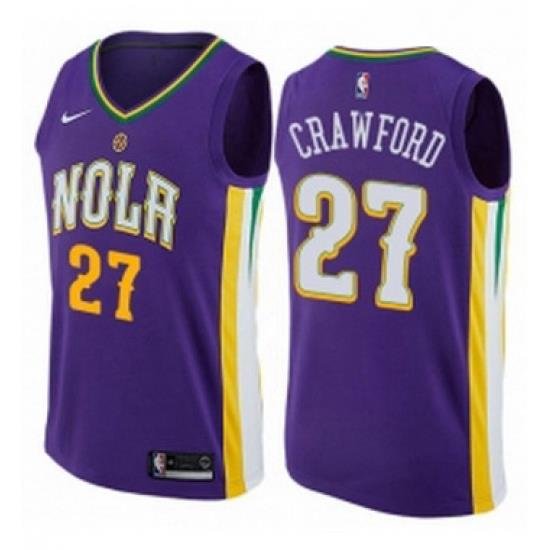 Youth Nike New Orleans Pelicans 27 Jordan Crawford Swingman Purple NBA Jersey City Edition