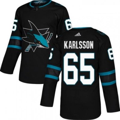 Youth Adidas San Jose Sharks 65 Erik Karlsson Premier Black Alternate NHL Jersey