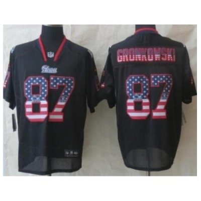 Nike New England Patriots 87 Rob Gronkowski Black USA Flag Fashion NFL Jersey