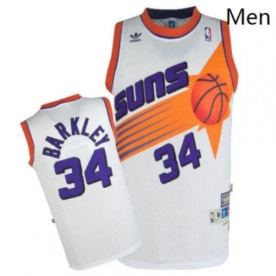 Mens Mitchell and Ness Phoenix Suns 34 Charles Barkley Authentic White Throwback NBA Jersey