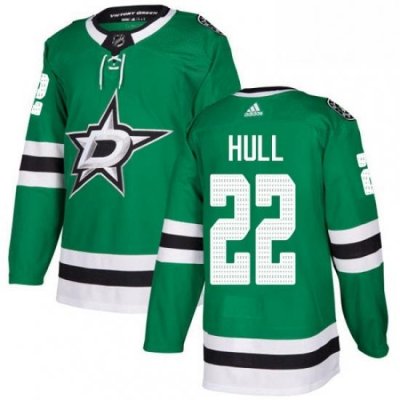 Mens Adidas Dallas Stars 22 Brett Hull Premier Green Home NHL Jersey