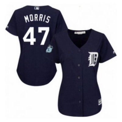 Womens Majestic Detroit Tigers 47 Jack Morris Replica Navy Blue Alternate Cool Base MLB Jersey