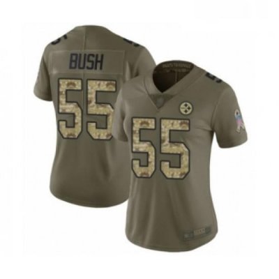 Womens Pittsburgh Steelers 55 Devin Bush Limited Olive Camo 2017 Salute to Service Football Jersey