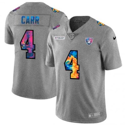 Las Vegas Raiders 4 Derek Carr Men Nike Multi Color 2020 NFL Crucial Catch NFL Jersey Greyheather