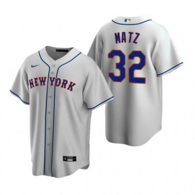 Mens Nike NeW York Mets 32 Steven Matz Gray Road Stitched Baseball Jerse