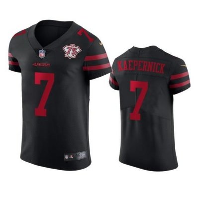 Nike San Francisco 49ers 7 Colin Kaepernick Black Alternate Men 75th Anniversary Stitched NFL Vapor Untouchable Elite Jersey