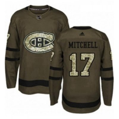 Youth Adidas Montreal Canadiens 17 Torrey Mitchell Premier Green Salute to Service NHL Jersey