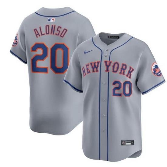 Men NeW York Mets 20 Pete Alonso Grey 2024 AWay Limited Stitched Baseball Jersey