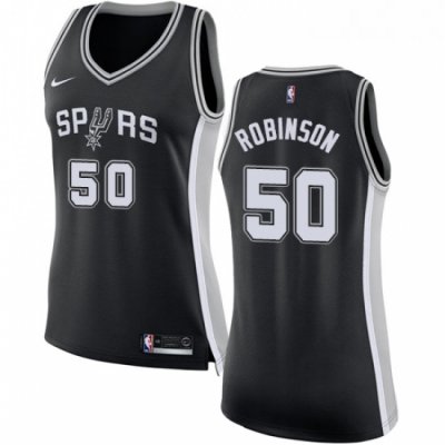 Womens Nike San Antonio Spurs 50 David Robinson Authentic Black Road NBA Jersey Icon Edition