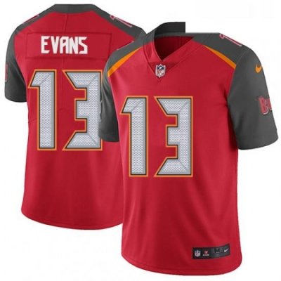 Mens Nike Tampa Bay Buccaneers 13 Mike Evans Red Team Color Vapor Untouchable Limited Player NFL Jersey