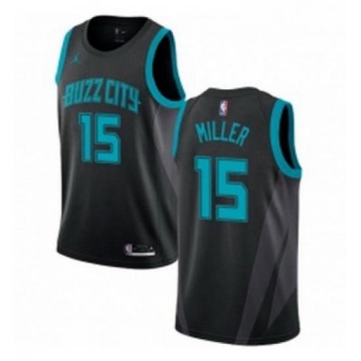 Womens Nike Jordan Charlotte Hornets 15 Percy Miller Swingman Black NBA Jersey 2018 19 City Edition