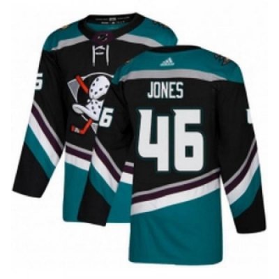 Youth Adidas Anaheim Ducks 46 Max Jones Authentic Black Teal Third NHL Jersey