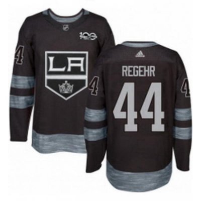 Mens Adidas Los Angeles Kings 44 Robyn Regehr Premier Black 1917 2017 100th Anniversary NHL Jersey