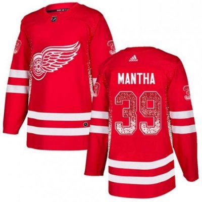 Mens Adidas Detroit Red Wings 39 Anthony Mantha Authentic Red Drift Fashion NHL Jersey