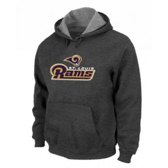 NFL Mens Nike Los Angeles Rams Authentic Logo Pullover Hoodie Dark Grey