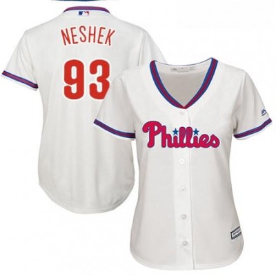 Womens Majestic Philadelphia Phillies 93 Pat Neshek Replica Cream Alternate Cool Base MLB Jersey