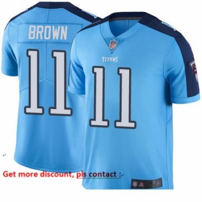 Titans 11 A J  Brown Light Blue Youth Stitched Football Limited Rush Jersey