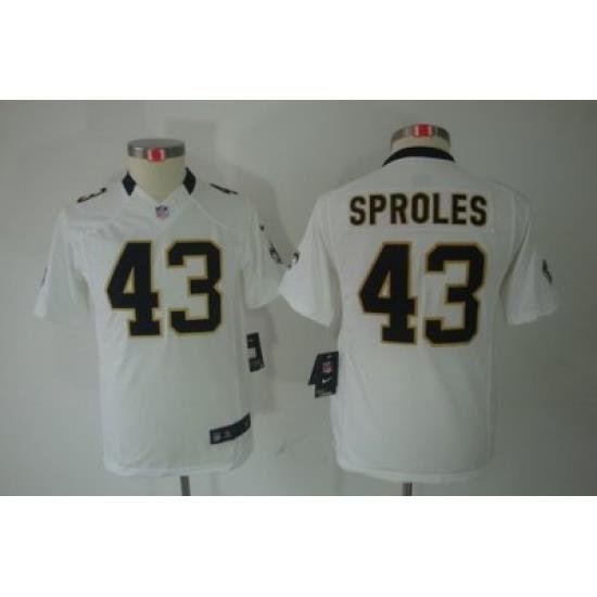 Nike Youth NeW Orleans Saints #43 Darren Sproles White Limited Jerseys