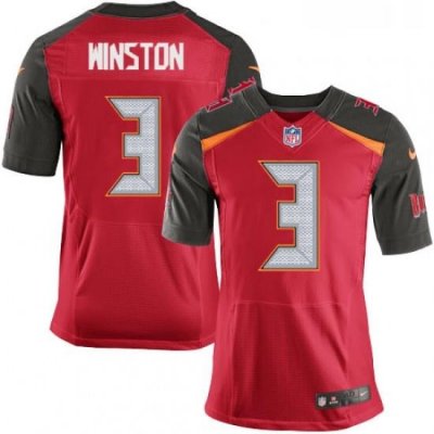 Mens Nike Tampa Bay Buccaneers 3 Jameis Winston Elite Red Team Color NFL Jersey