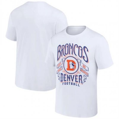 Men Denver Broncos White X Darius Rucker Collection Vintage Football T Shirt