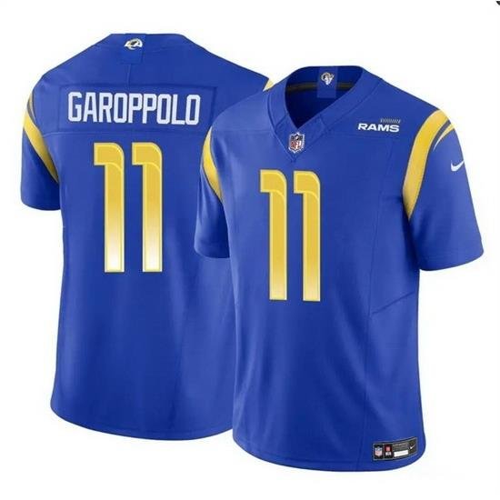 Men Los Angeles Rams 11 Jimmy Garoppolo Blue 2024 F U S E  Vapor Untouchable Stitched Football Jersey