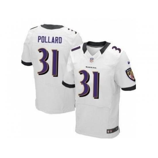 Nike Baltimore Ravens 31 Bernard Pollard White Elite NFL Jersey