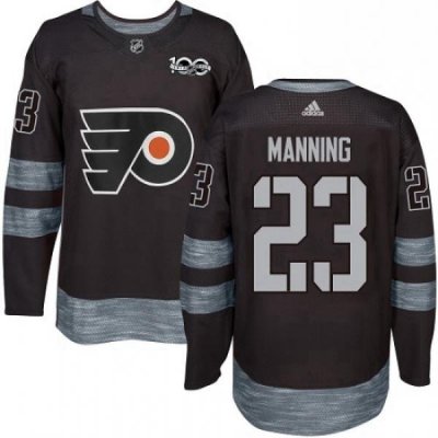 Mens Adidas Philadelphia Flyers 23 Brandon Manning Premier Black 1917 2017 100th Anniversary NHL Jersey