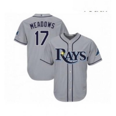 Youth Tampa Bay Rays 17 Austin Meadows Replica Grey Road Cool Base Baseball Jersey