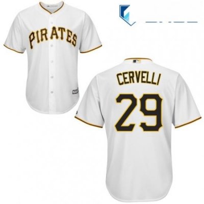 Youth Majestic Pittsburgh Pirates 29 Francisco Cervelli Replica White Home Cool Base MLB Jersey