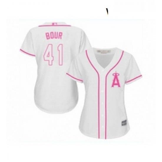 Womens Los Angeles Angels of Anaheim 41 Justin Bour Replica White Fashion Cool Base Baseball Jersey