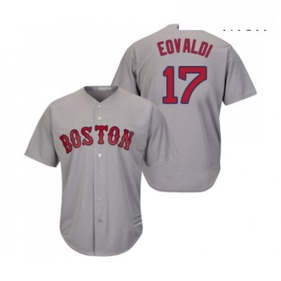 Mens Boston Red Sox 17 Nathan Eovaldi Replica Grey Road Cool Base Baseball Jersey