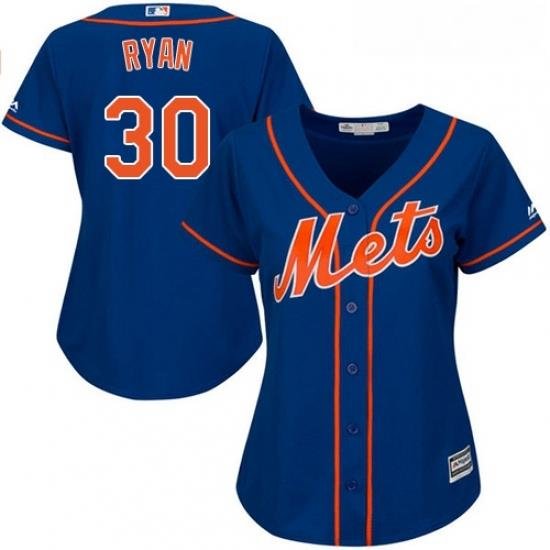 Womens Majestic New York Mets 30 Nolan Ryan Replica Royal Blue Alternate Home Cool Base MLB Jersey